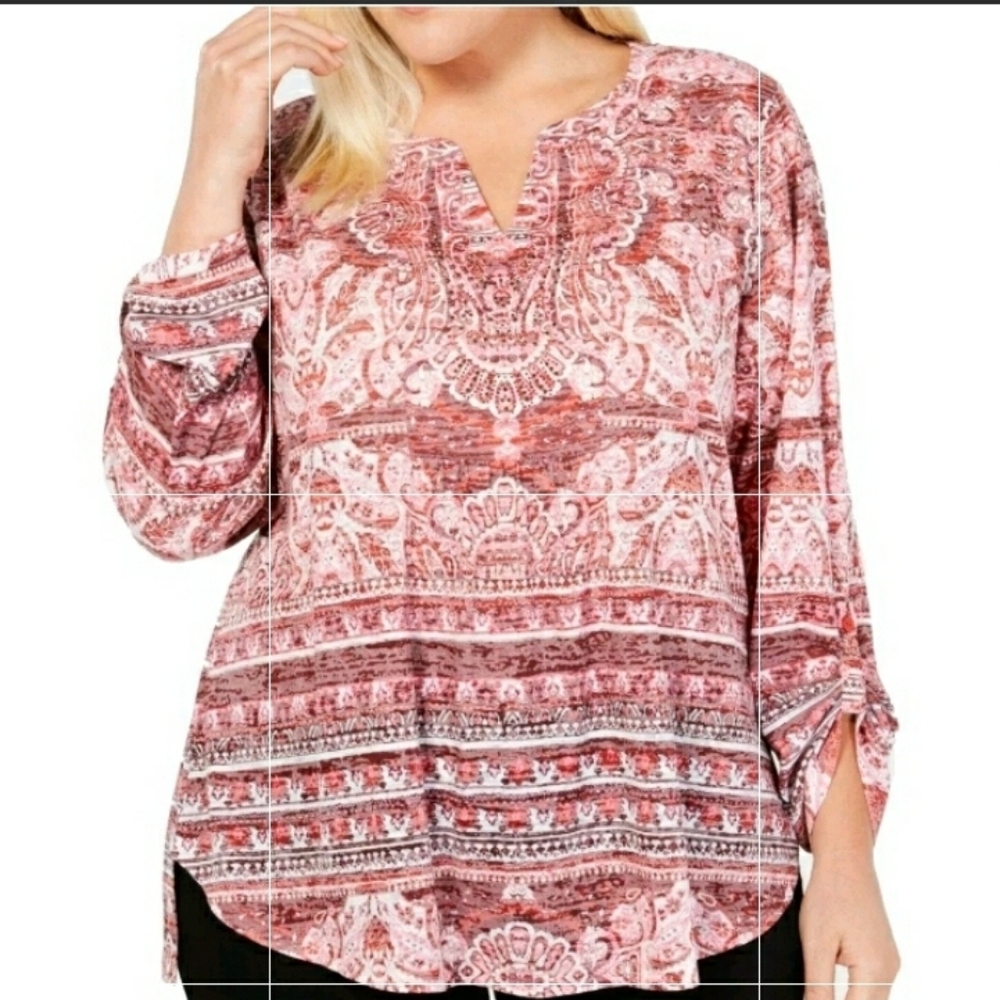 Sale 👚STYLE&CO Split Neck Knit Top